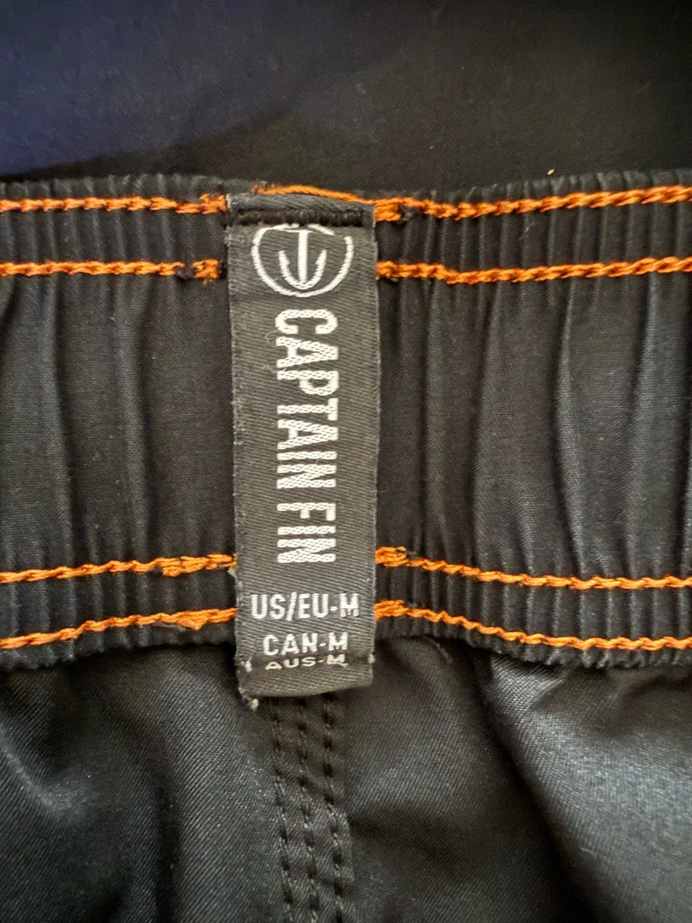 Captain Fin Walk Down Trunks Black Elastic Waist Swim Shorts Men’s Medium